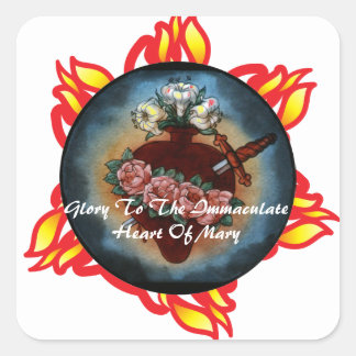 Glory To The Immaculate Heart Of Mary Square Sticker