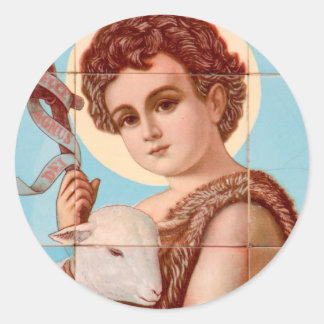 GLORY TO THE LAMB CLASSIC ROUND STICKER