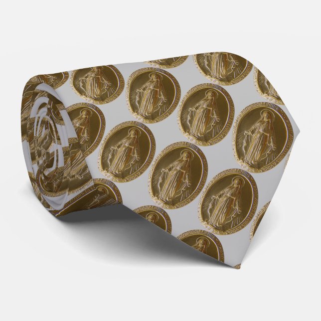 glory to the miraculous medal tie (Rolled)