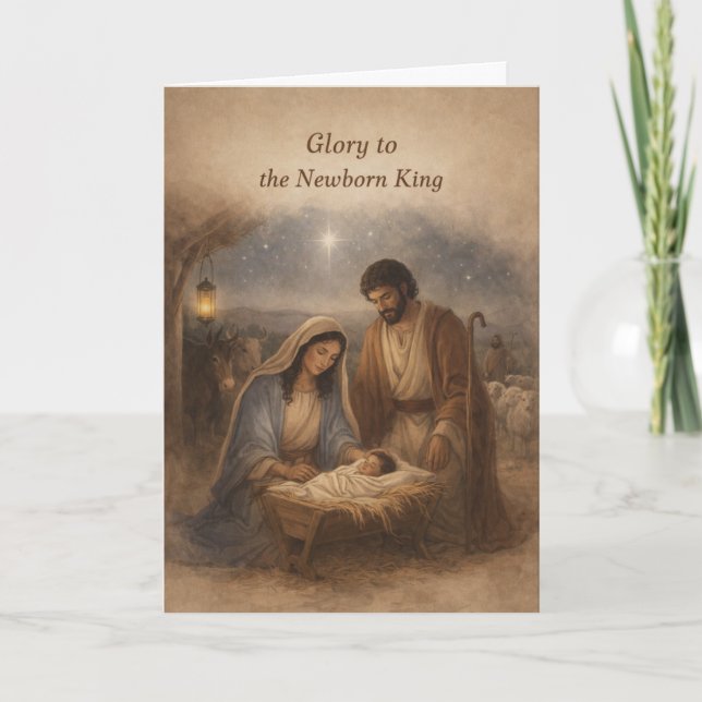 Glory to the Newborn King Christmas Card (Front)