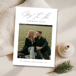 Glory to the Newborn King Newlywed Photo Holiday Card