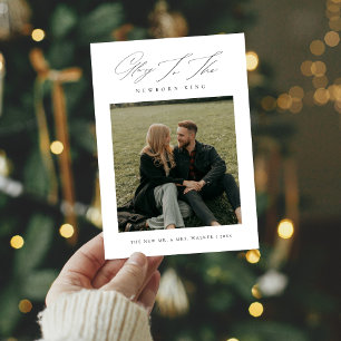 Glory to the Newborn King Newlywed Photo Holiday Card