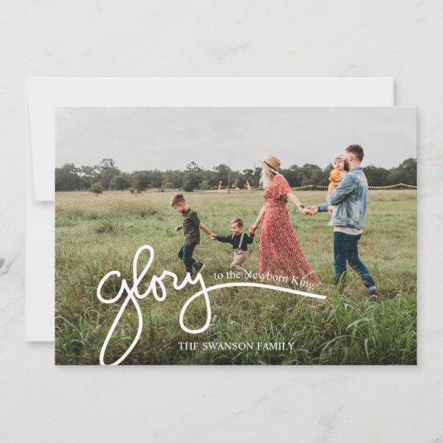 Glory to the Newborn King Photo Christmas Card (Front)