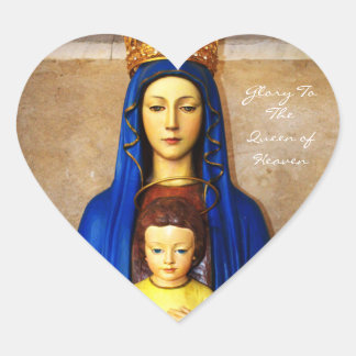 glory to the queen of heaven heart sticker
