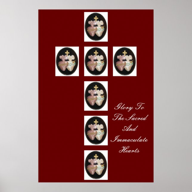 GLORY TO THE SACRED AND IMMACULATE HEARTS POSTER (Front)