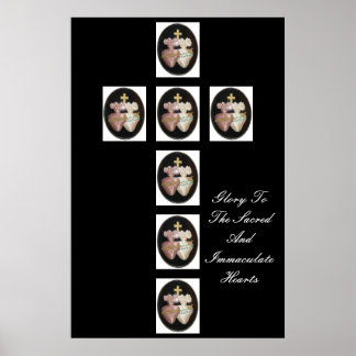 GLORY TO THE SACRED AND IMMACULATE HEARTS POSTER