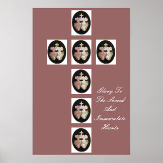 GLORY TO THE SACRED AND IMMACULATE HEARTS POSTER