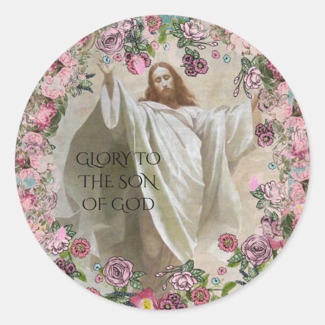 GLORY TO THE SON OF GOD CLASSIC ROUND STICKER (Front)