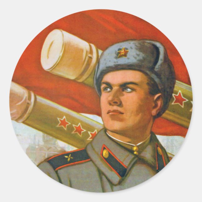 Glory to the Soviet Artillery Classic Round Sticker (Front)