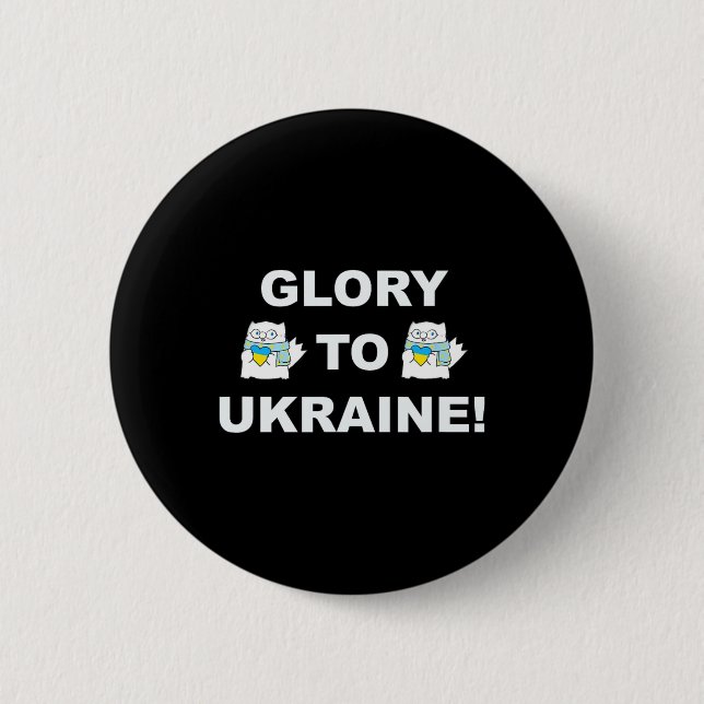 Glory To Ukraine 5  6 Cm Round Badge (Front)