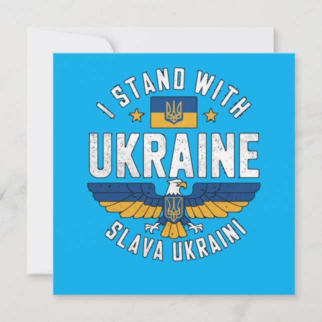 Glory to Ukraine Eagle Symbol For Ukraine Freedom Holiday Card (Front)