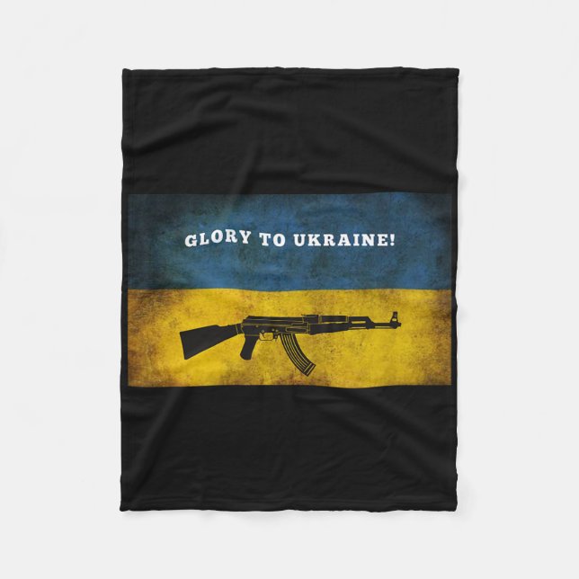 Glory To Ukraine!  Fleece Blanket (Front)