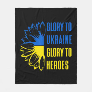 Glory To Ukraine Glory To Heroes Ukrainian Motto S Fleece Blanket