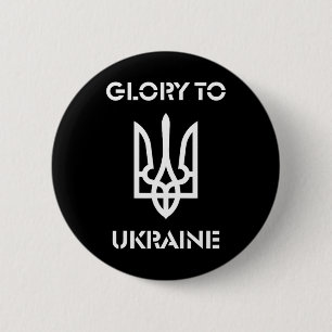 Glory To Ukraine Zelensky-inspired Coat Of Arms De 6 Cm Round Badge