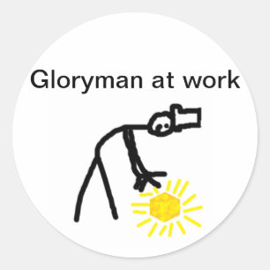 Gloryman at Work Classic Round Sticker