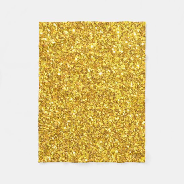 Gloss Gold Glitter Pattern Fleece Blanket (Front)