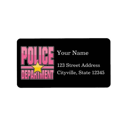 Gloss Pink Police Department Address Label