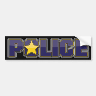 Gloss Police Department Blue with Star Bumper Sticker