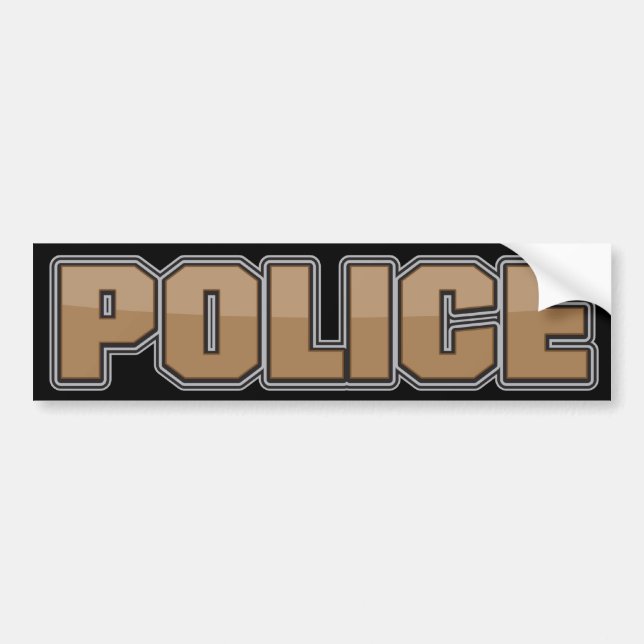 Gloss Police Department Brown 2 Bumper Sticker (Front)