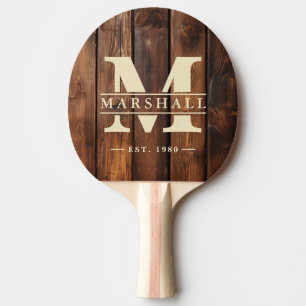 Gloss Stain Boards Monogram & Name Overlay Ping Pong Paddle