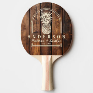 Gloss Stain Boards Pineapple Wedding Arch & Name Ping Pong Paddle