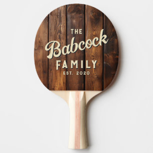 Gloss Stain Boards Retro Family Name & Year Ping Pong Paddle