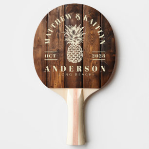 Gloss Stain Boards Tropical Pineapple Wedding Ping Pong Paddle