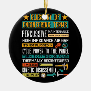 Glossary of Engineering Terms Funny Engineer Defin Ceramic Tree Decoration