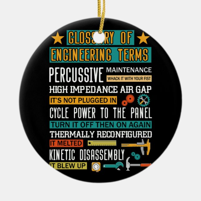 Glossary of Engineering Terms Funny Engineer Defin Ceramic Tree Decoration (Front)