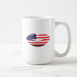 Glossy American Lips Coffee Mug