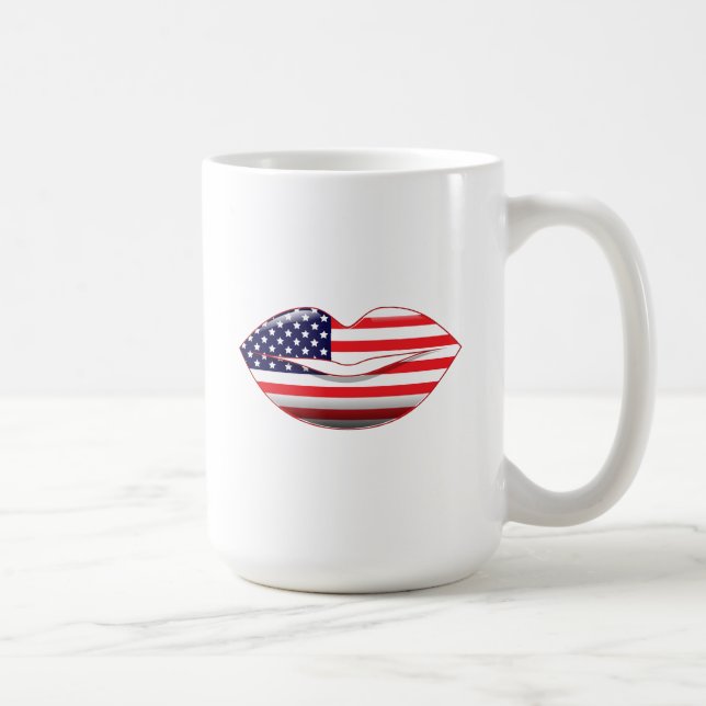 Glossy American Lips Coffee Mug (Right)