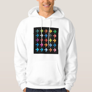 Glossy Arrows Set Vibrant Directional Pointers Hoodie
