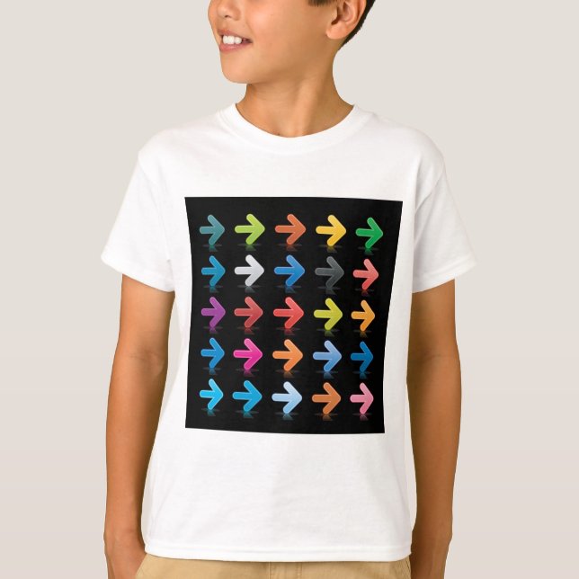 Glossy Arrows Set Vibrant Directional Pointers T-Shirt (Front)