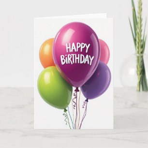 Glossy Balloon Birthday Card
