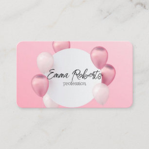 Glossy Balloon Party Event Planning  Business Card