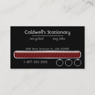 Glossy Bars and Buttons - Onyx and Red Business Card