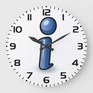 Glossy Blue Information Icon Symbol Large Clock