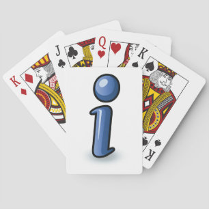 Glossy Blue Information Icon Symbol Playing Cards