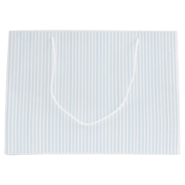 Glossy Blue Striped Pastel Gift Bag (Front)