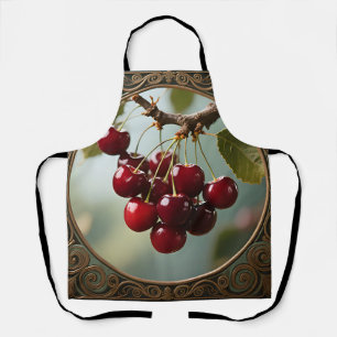 Glossy Cherries Vintage Apron