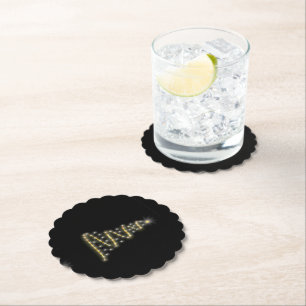 Glossy christmas tree paper coaster