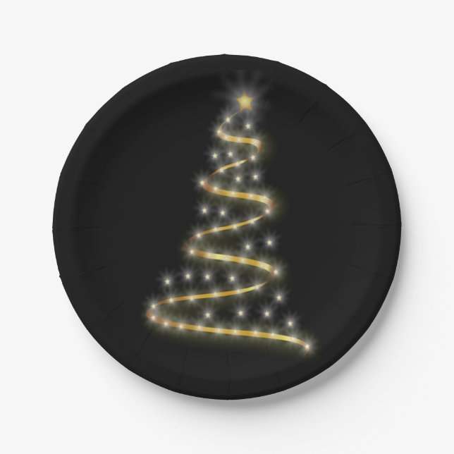 Glossy christmas tree paper plate (Front)