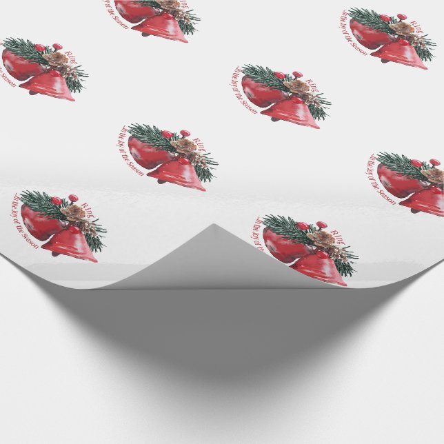 Glossy Christmas Wrapping Paper – Ring in the Joy  (Corner)