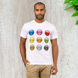 Glossy Coloured Button Icons Set T-Shirt