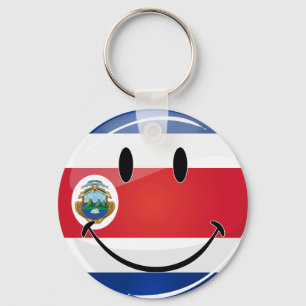 Glossy Costa Rican Flag Key Ring