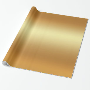 Glossy Faux Gold Elegant Modern Golden Gift Glam Wrapping Paper