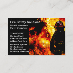 Glossy Fire Safety Products Service Business Cards