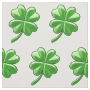 Glossy four leaf clover fabric