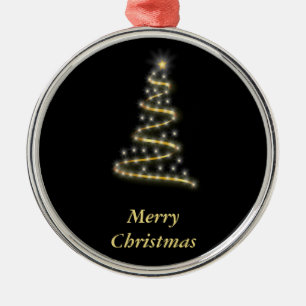 Glossy gold Christmas tree black Metal Tree Decoration