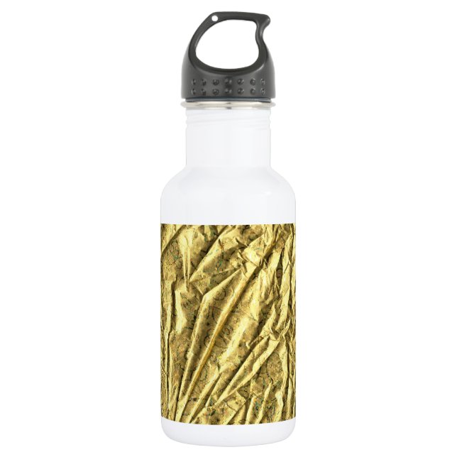Glossy gold foil 532 ml water bottle (Front)